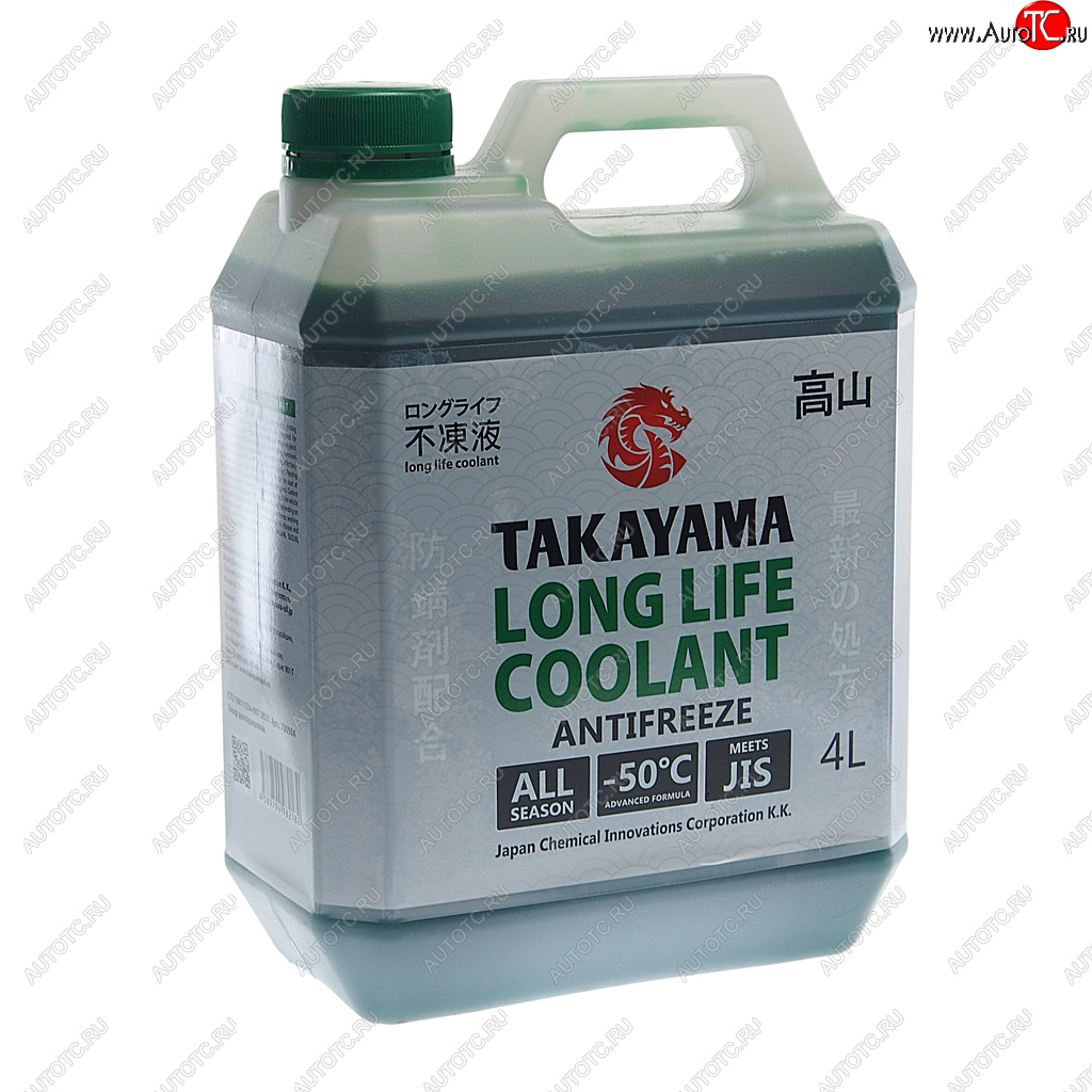 999 р. Антифриз зеленый Long Life -50C 4л TAKAYAMA TAKAYAMA 700504  с доставкой в г. Воронеж