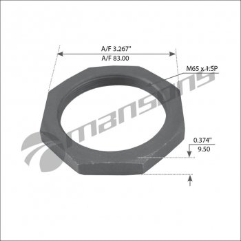 Гайка MERITOR ступицы (65x1.5,H=10,SW85) MANSONS MANSONS 780.095