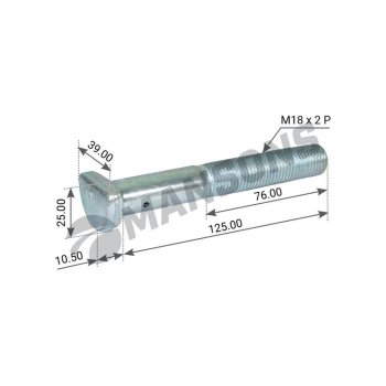 101 р. Шпилька колеса BPW (M18x2.0x125) MANSONS MANSONS 790.179  с доставкой в г. Воронеж. Увеличить фотографию 3