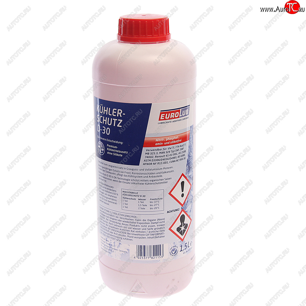 1 399 р. Антифриз красный Protection Fluid D-30 концентрат 1.5кг EUROLUB EUROLUB 821015  с доставкой в г. Воронеж