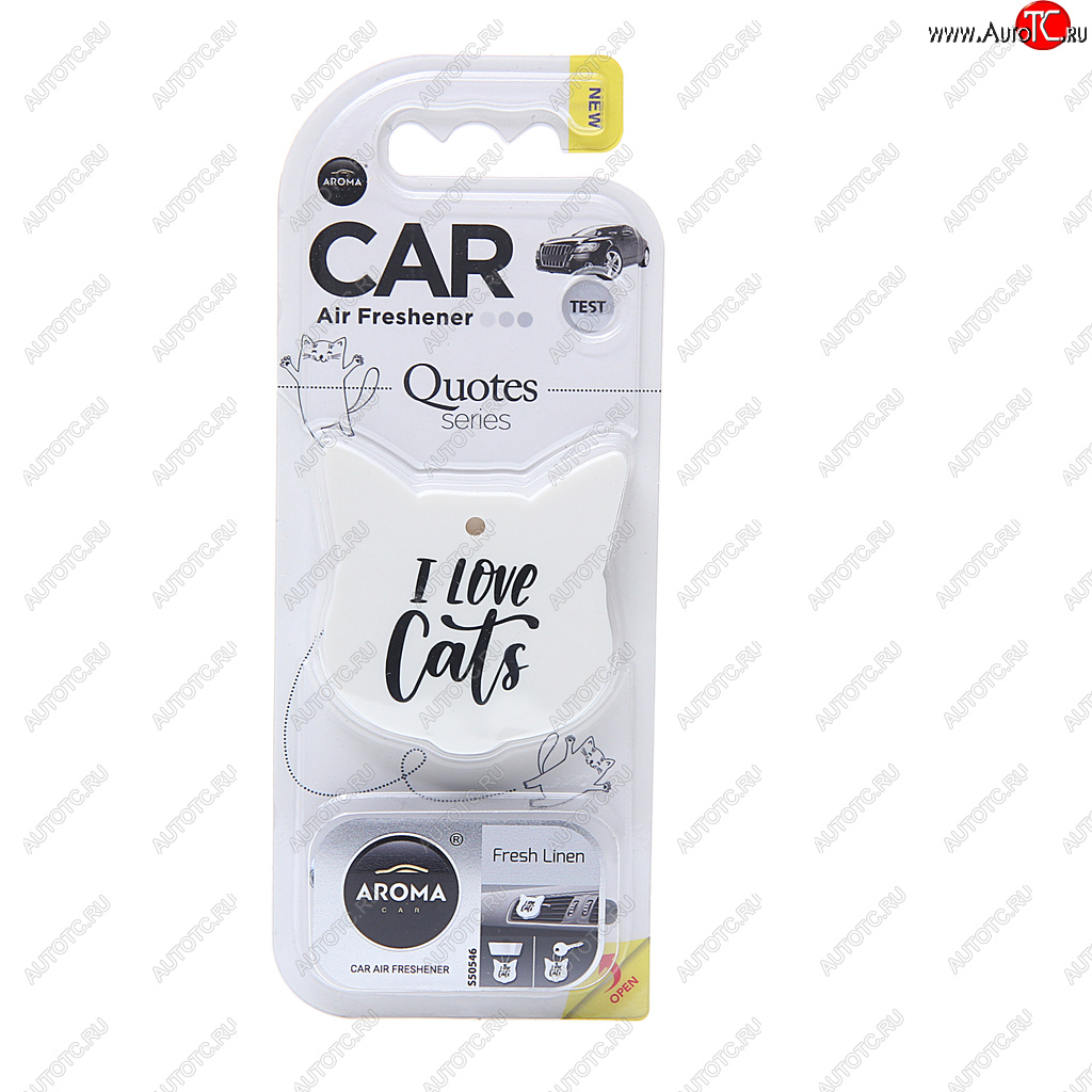 294 р. Ароматизатор на дефлектор полимерный (fresh linen) Quotes Cat AROMA CAR AROMA CAR 83195  с доставкой в г. Воронеж