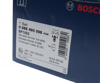 2 979 р. Колодки тормозные передние (4шт.) BOSCH Mercedes-Benz Vito W639 дорестайлинг (2003-2010)  с доставкой в г. Воронеж. Увеличить фотографию 3