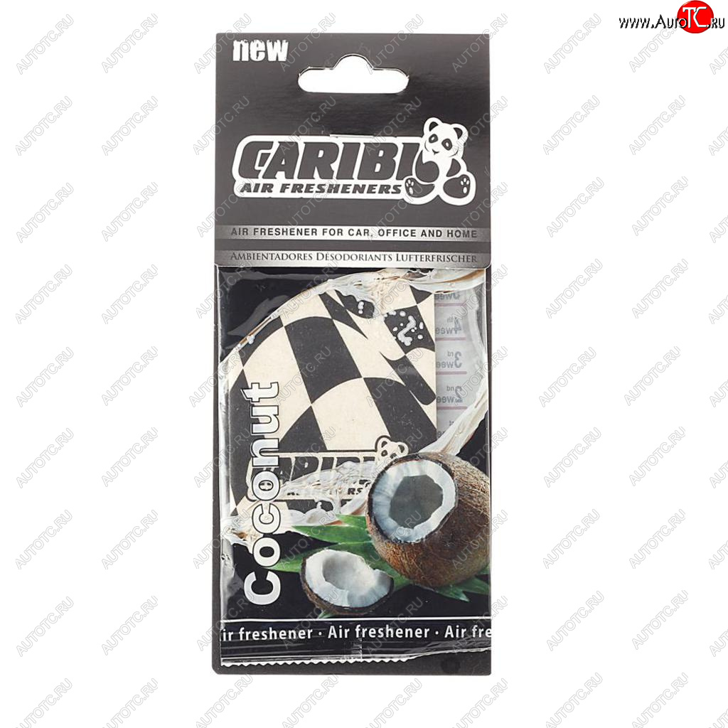 94 р. Ароматизатор подвесной пластина (кокос) Formula-1 CARIBI CARIBI 91527  с доставкой в г. Воронеж