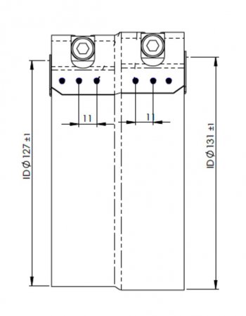 1 599 р. Хомут глушителя VOLVO FH переходной (d1=127 d2=132) (нерж.) DINEX DINEX 99328  с доставкой в г. Воронеж. Увеличить фотографию 2