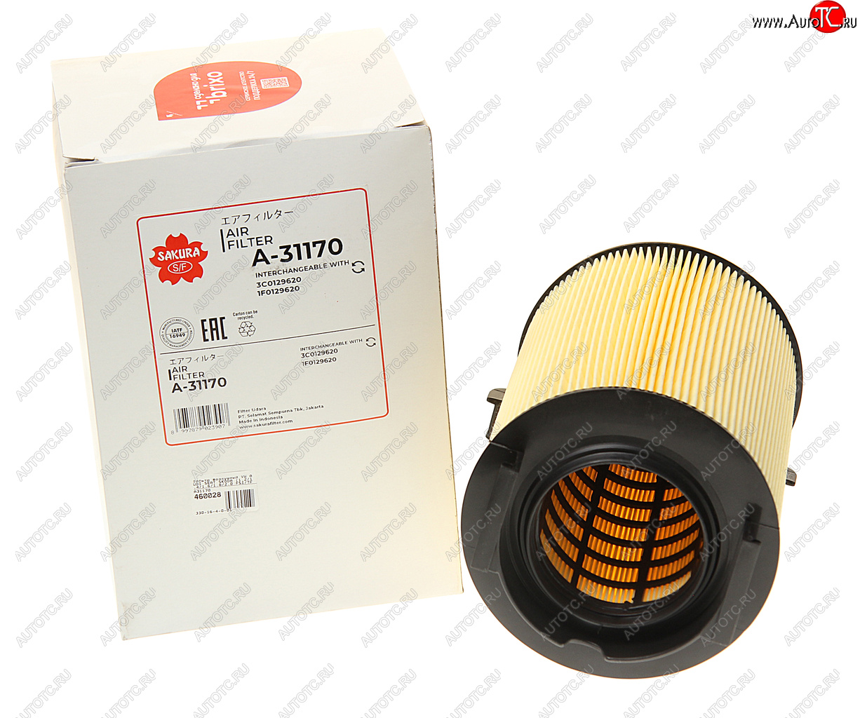 1 229 р. Фильтр воздушный VW AUDI SEAT SKODA (1.21.41.61.82.0 FSITFSI) SAKURA SAKURA a31170  с доставкой в г. Воронеж