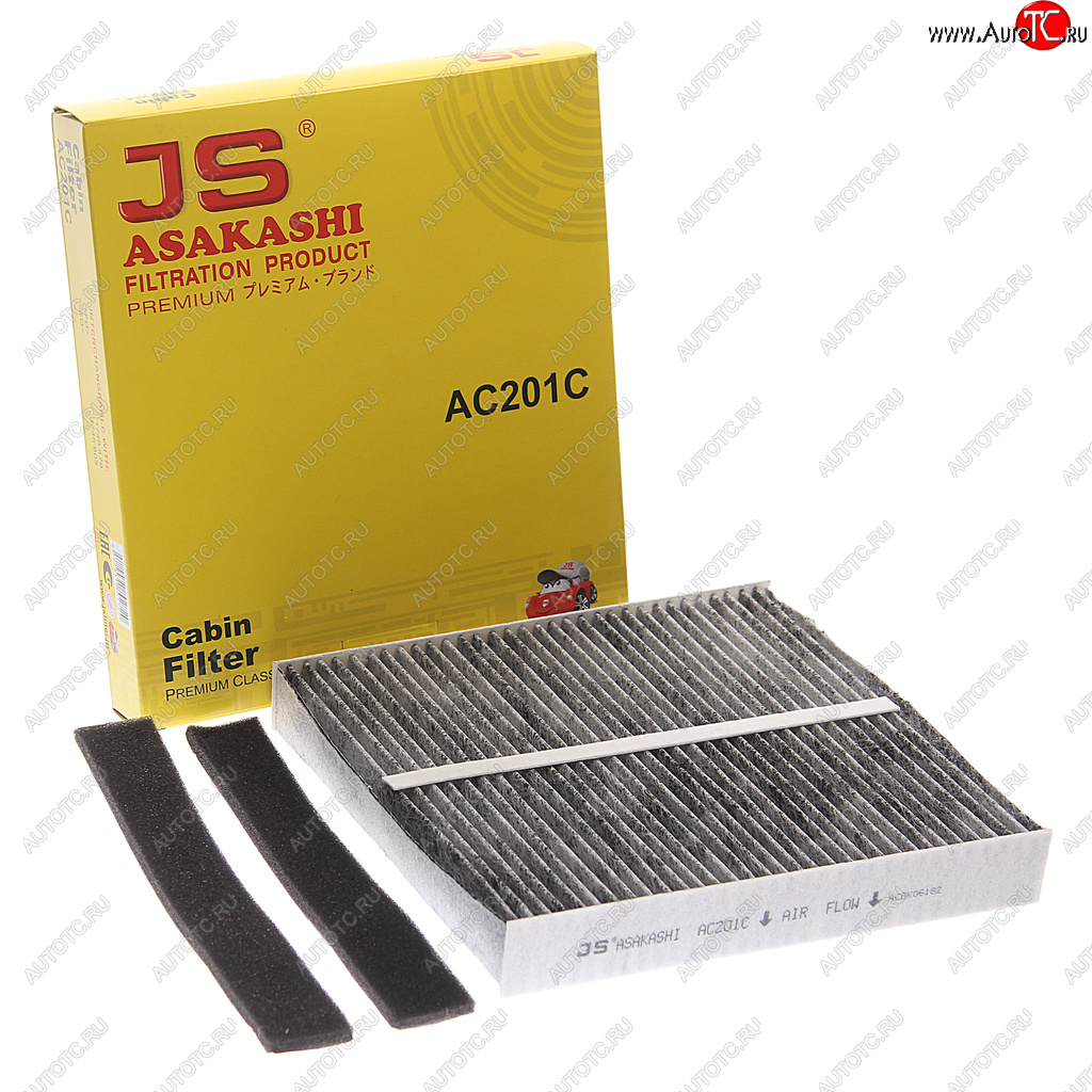 1 199 р. Фильтр воздушный салона NISSAN Almera (00-06),Primera (01-07),Murano (10-) угольный JS ASAKASHI JS ASAKASHI ac201c  с доставкой в г. Воронеж
