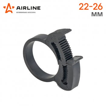 23 р. Хомут 22-267 мм, силовой зубчатый замок, пластик (ПА66) черный AIRLINE AIRLINE adhc002  с доставкой в г. Воронеж. Увеличить фотографию 2