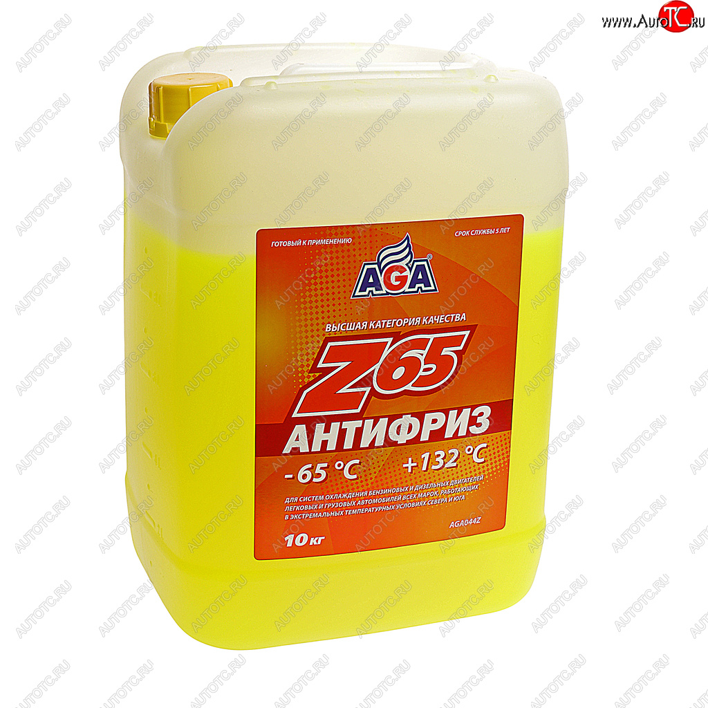 2 999 р. Антифриз желтый -65C 10кг Antifreeze Z65 AGA AGA aga044z  с доставкой в г. Воронеж