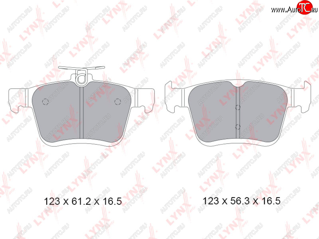 2 179 р. Колодки тормозные задние (4шт.) LYNX  Audi A3 ( 8VS седан,  8VA хэтчбэк 5 дв.,  8V1,  8Y седан,  8Y хэтчбэк 5 дв.) (2012-2022), Audi TT  8S (2014-2019), Volkswagen Golf  7 (2012-2020)  с доставкой в г. Воронеж