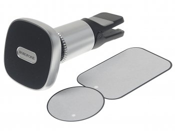 689 р. Держатель телефона на дефлектор магнитный черный BOROFONE BOROFONE bh44 black silver  с доставкой в г. Воронеж. Увеличить фотографию 2
