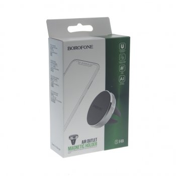 210 р. Держатель телефона на дефлектор магнитный серебристый BOROFONE BOROFONE bh8 silver  с доставкой в г. Воронеж. Увеличить фотографию 3