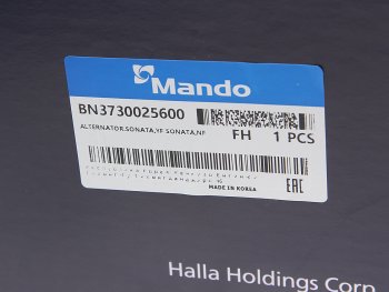 23 999 р. Генератор HYUNDAI ix35 (11-) (2.0) (110А,13.5V) MANDO MANDO bn3730025600 MANDO bn3730025600  с доставкой в г. Воронеж. Увеличить фотографию 6