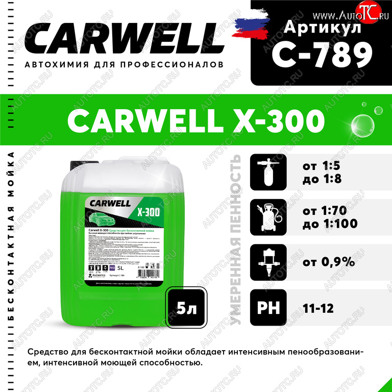 989 р. Шампунь для грузового авто 5л X 300 CARWELL CARWELL c-789  с доставкой в г. Воронеж