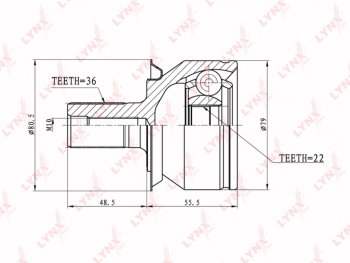 ШРУС наружный MAZDA 3 (03-09) комплект LYNX LYNX co5102 LYNX co5102