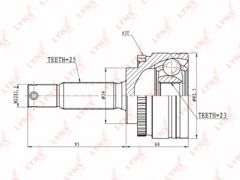 3 179 р. ШРУС наружный MITSUBISHI Carisma LYNX LYNX co5515a  с доставкой в г. Воронеж. Увеличить фотографию 2