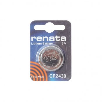 Батарейка CR2430 3V таблетка (пульт сигнализации, ключ) блистер (1шт.) Lithium RENATA RENATA cr 2430