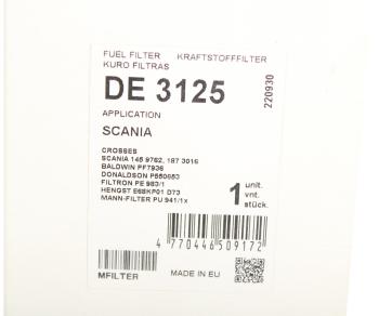 819 р. Фильтр топливный SCANIA 4 series MFILTER MFILTER de3125  с доставкой в г. Воронеж. Увеличить фотографию 3