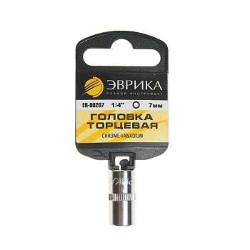 Головка торцевая 1/4 07мм с держателем ЭВРИКА ЭВРИКА er-90207h ЭВРИКА er-90207h