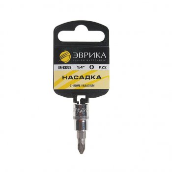 Бита-головка 14 POZIDRIVE PZ 2.0х37мм с держателем ЭВРИКА ЭВРИКА er-93302h