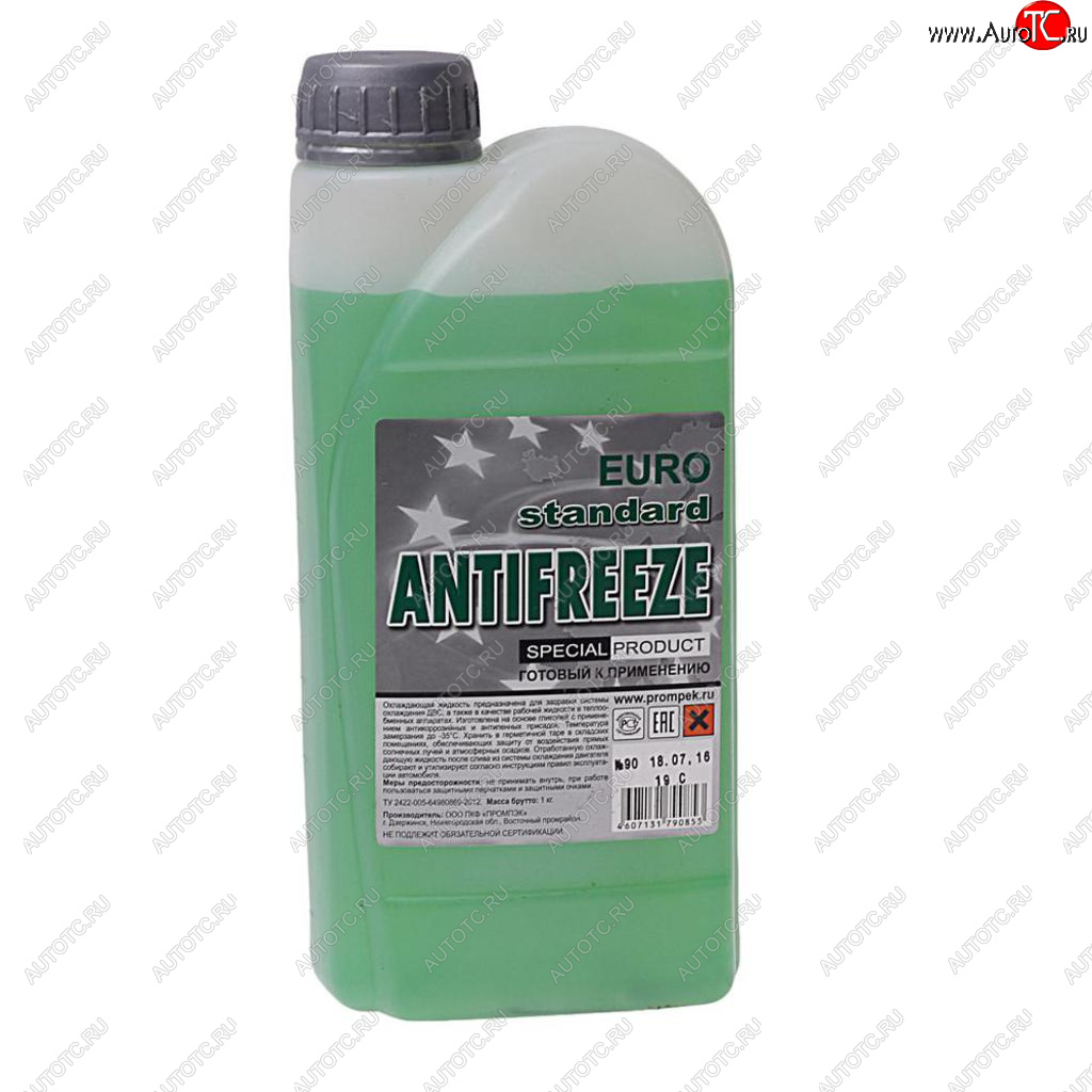 245 р. Антифриз зеленый -35C 1л EURO STANDARD EURO STANDARD eurogrn1  с доставкой в г. Воронеж