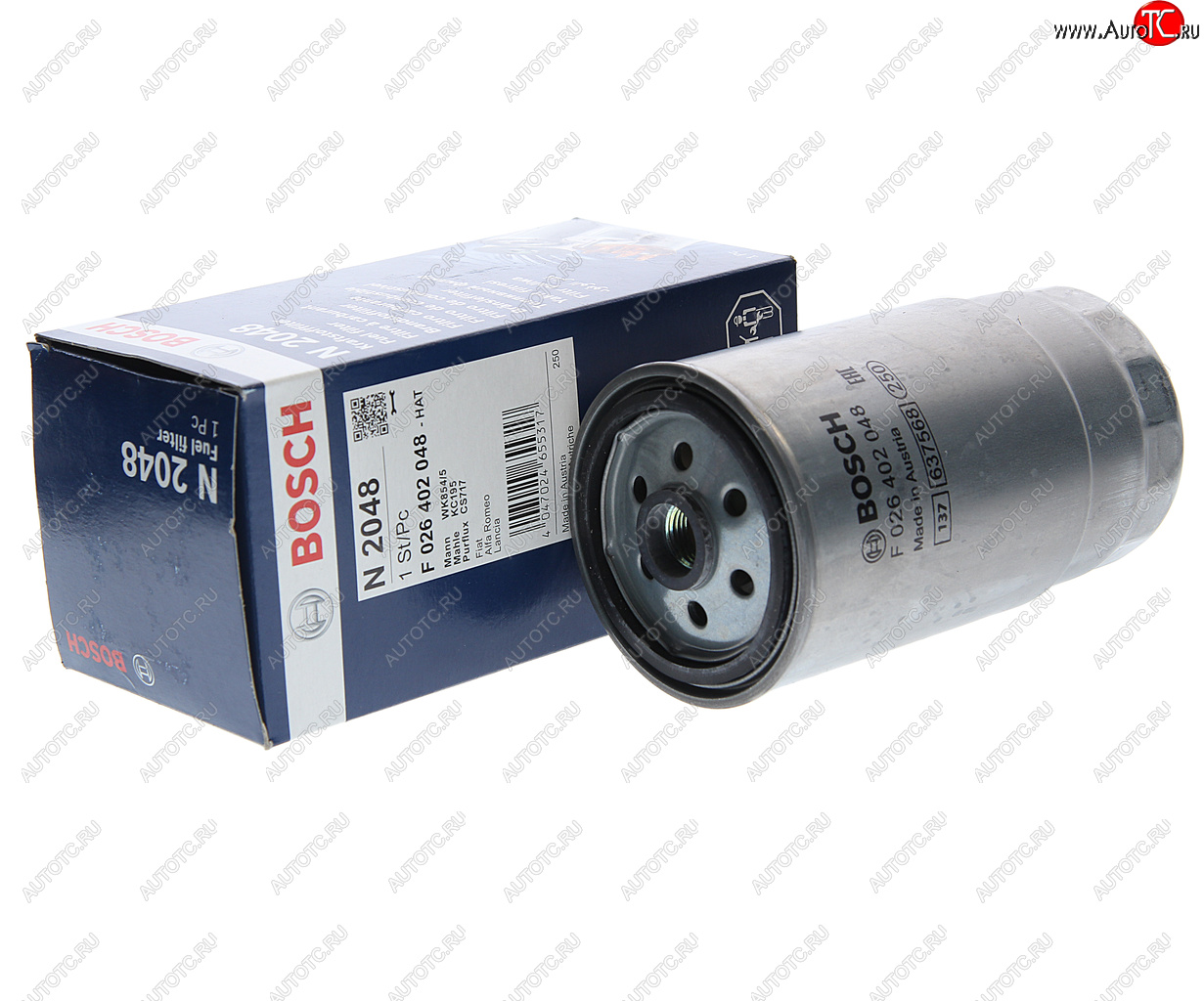 1 769 р. Фильтр топливный HYUNDAI Verna,Getz,Starex H-1,Matrix,Santa Fe (дв.В4CB) (CRDI) BOSCH BOSCH f026402048 BOSCH f026402048  с доставкой в г. Воронеж