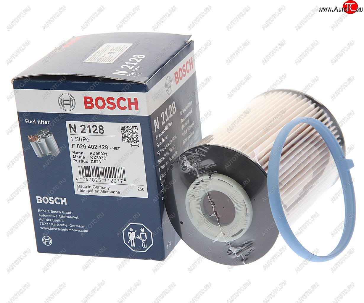 2 399 р. Фильтр топливный FORD Mondeo (07-) (2.0 D) BOSCH BOSCH f026402128  с доставкой в г. Воронеж