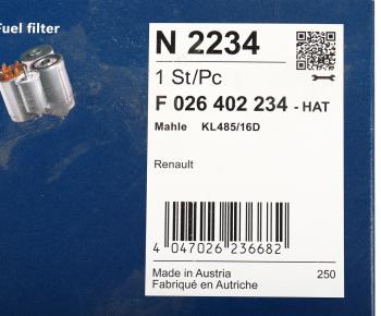 3 099 р. Фильтр топливный RENAULT Laguna (07-) BOSCH BOSCH f026402234 BOSCH f026402234  с доставкой в г. Воронеж. Увеличить фотографию 6