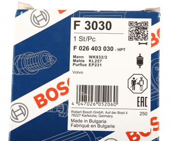 1 769 р. Фильтр топливный VOLVO S60,S80,V70 (03-) BOSCH BOSCH f026403030  с доставкой в г. Воронеж. Увеличить фотографию 4