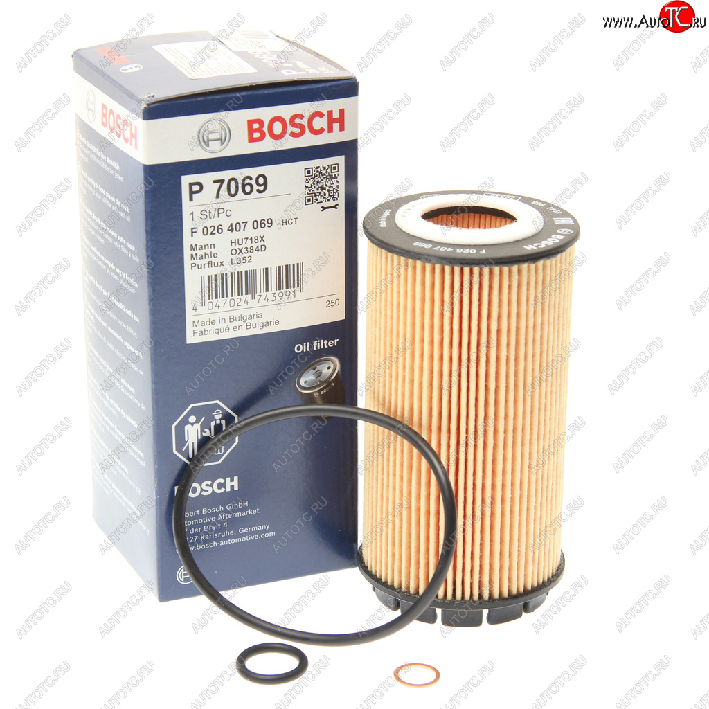 669 р. Фильтр масляный HYUNDAI Trajet (00-),Santa Fe (00-) BOSCH BOSCH f026407069  с доставкой в г. Воронеж