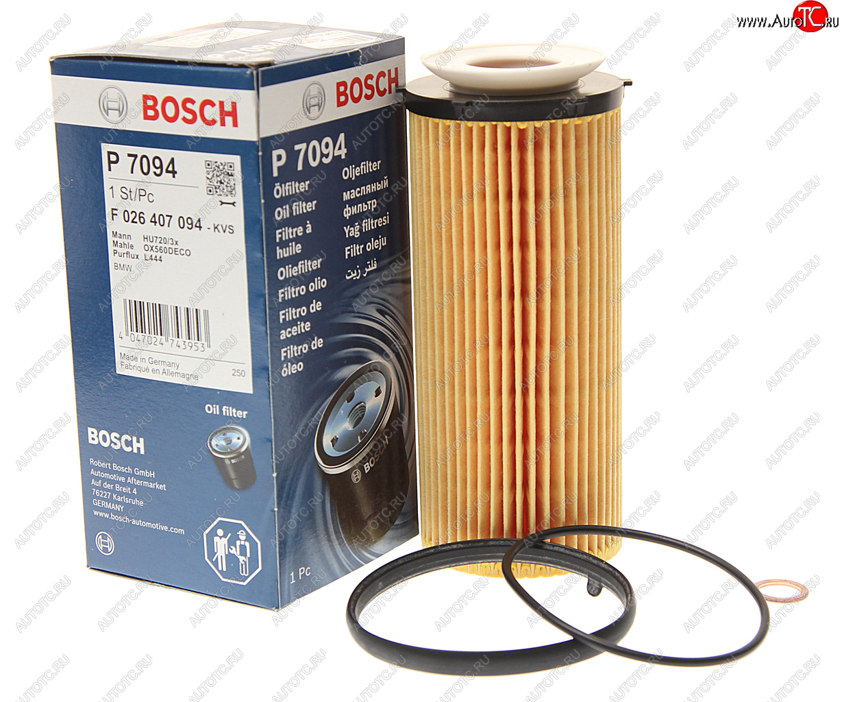 1 389 р. Фильтр масляный BMW 3 (E90),5 (F10),7 (F01),X5 (E70),X6 (E71) BOSCH BOSCH f026407094 BOSCH f026407094  с доставкой в г. Воронеж