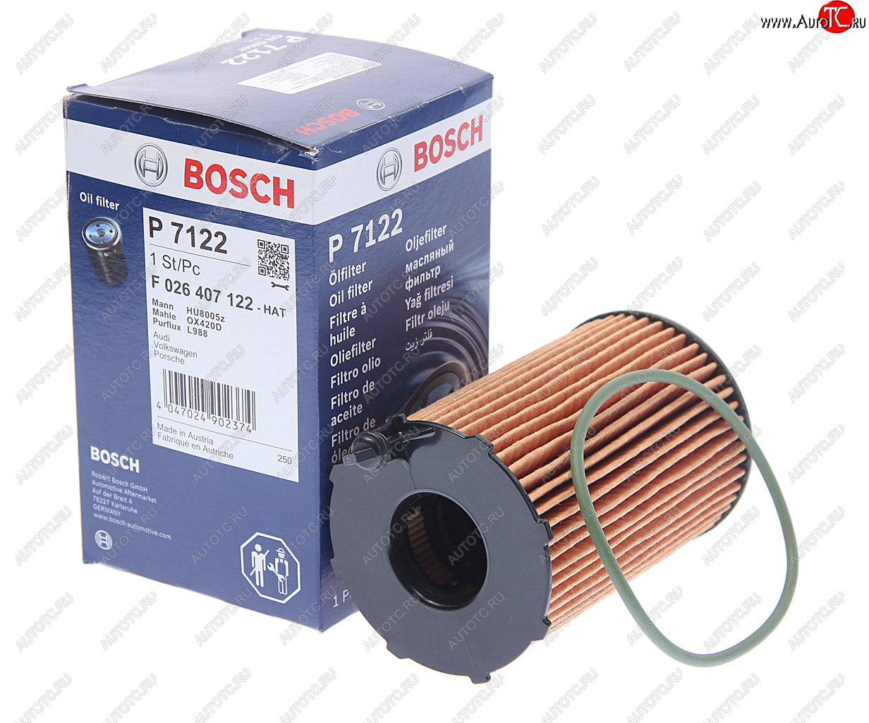 1 099 р. Фильтр масляный VW Touareg (10-) AUDI A4,A5,S5 (11-),Q5 (12-) (3.0 TDI) BOSCH BOSCH f026407122  с доставкой в г. Воронеж