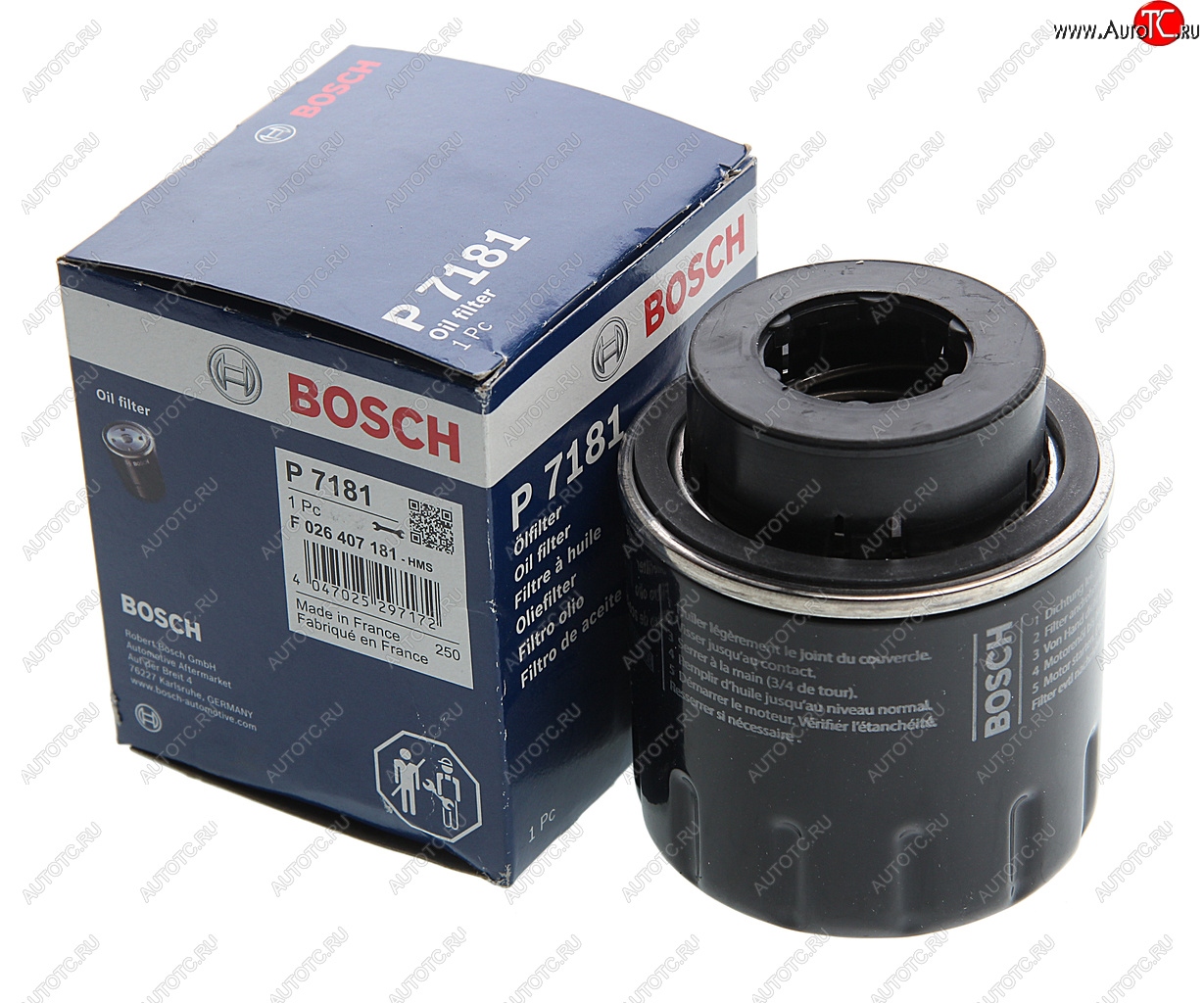 1 049 р. Фильтр масляный VW AUDI SEAT SKODA (1.21.4TSI) BOSCH BOSCH f026407181  с доставкой в г. Воронеж