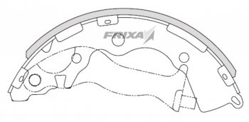 1 299 р. Колодки тормозные передние барабанные (4шт.) HANKOOK FRIXA KIA Rio 2 JB дорестайлинг седан (2005-2009)  с доставкой в г. Воронеж. Увеличить фотографию 1