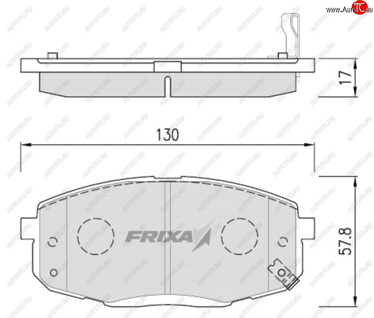 869 р. Колодки тормозные передние (4шт.) HANKOOK FRIXA KIA Ceed 1 ED дорестайлинг, хэтчбэк 5 дв. (2006-2010)  с доставкой в г. Воронеж