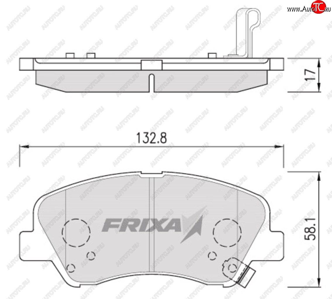 1 299 р. Колодки тормозные передние (4шт.) HANKOOK FRIXA  Hyundai Solaris ( RBr,  HCR) (1998-2022), KIA Rio ( 3 QB,  4 FB,  4 YB) (2011-2025)  с доставкой в г. Воронеж