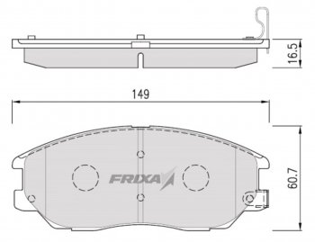 1 349 р. Колодки тормозные передние (4шт.) HANKOOK FRIXA Hyundai Santa Fe DM дорестайлинг (2012-2016)  с доставкой в г. Воронеж. Увеличить фотографию 1