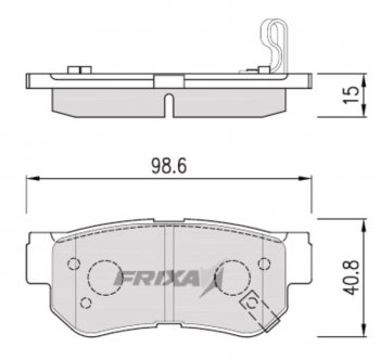 969 р. Колодки тормозные задние (4шт.) HANKOOK FRIXA  Hyundai Getz  TB (2002-2011), Hyundai Sonata  NF (2004-2010), Hyundai Tucson ( JM,  LM,  TL,  NX4) (2004-2022), KIA Sportage ( 2 JE,KM,  3 SL,  4 QL,  5 NQ5) (2004-2025)  с доставкой в г. Воронеж. Увеличить фотографию 1