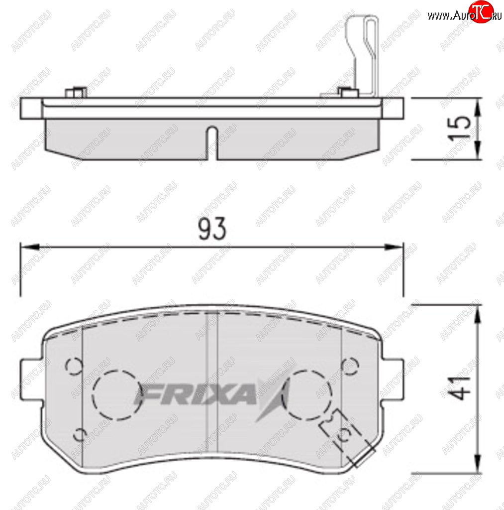 889 р. Колодки тормозные задние (4шт.) HANKOOK FRIXA KIA Rio 3 QB рестайлинг седан (2015-2017)  с доставкой в г. Воронеж