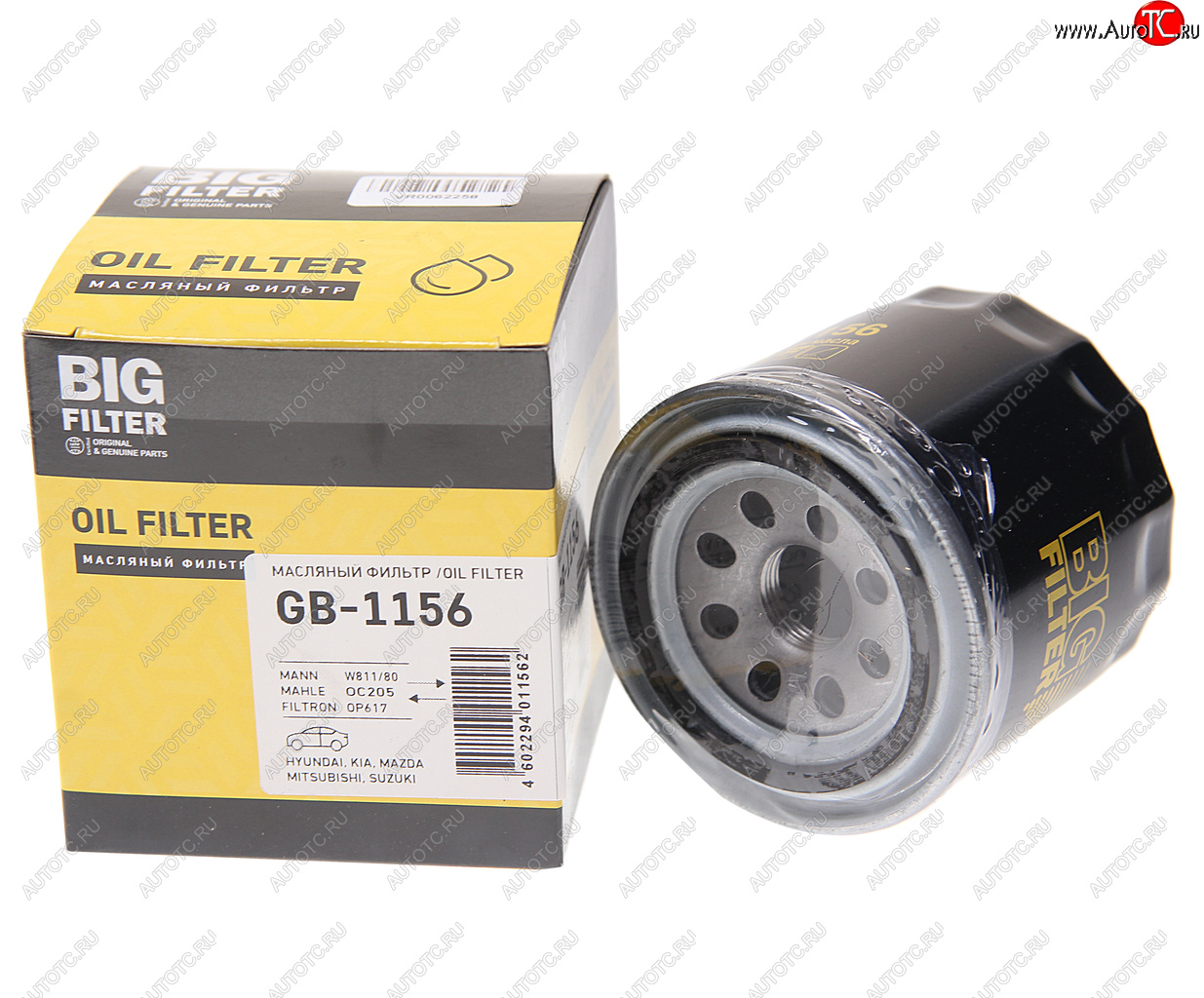 329 р. Фильтр масляный HYUNDAI Sonata,Accent,Lantra KIA Rio 3,Cerato BIG FILTER BIG FILTER gb-1156 BIG FILTER gb-1156  с доставкой в г. Воронеж