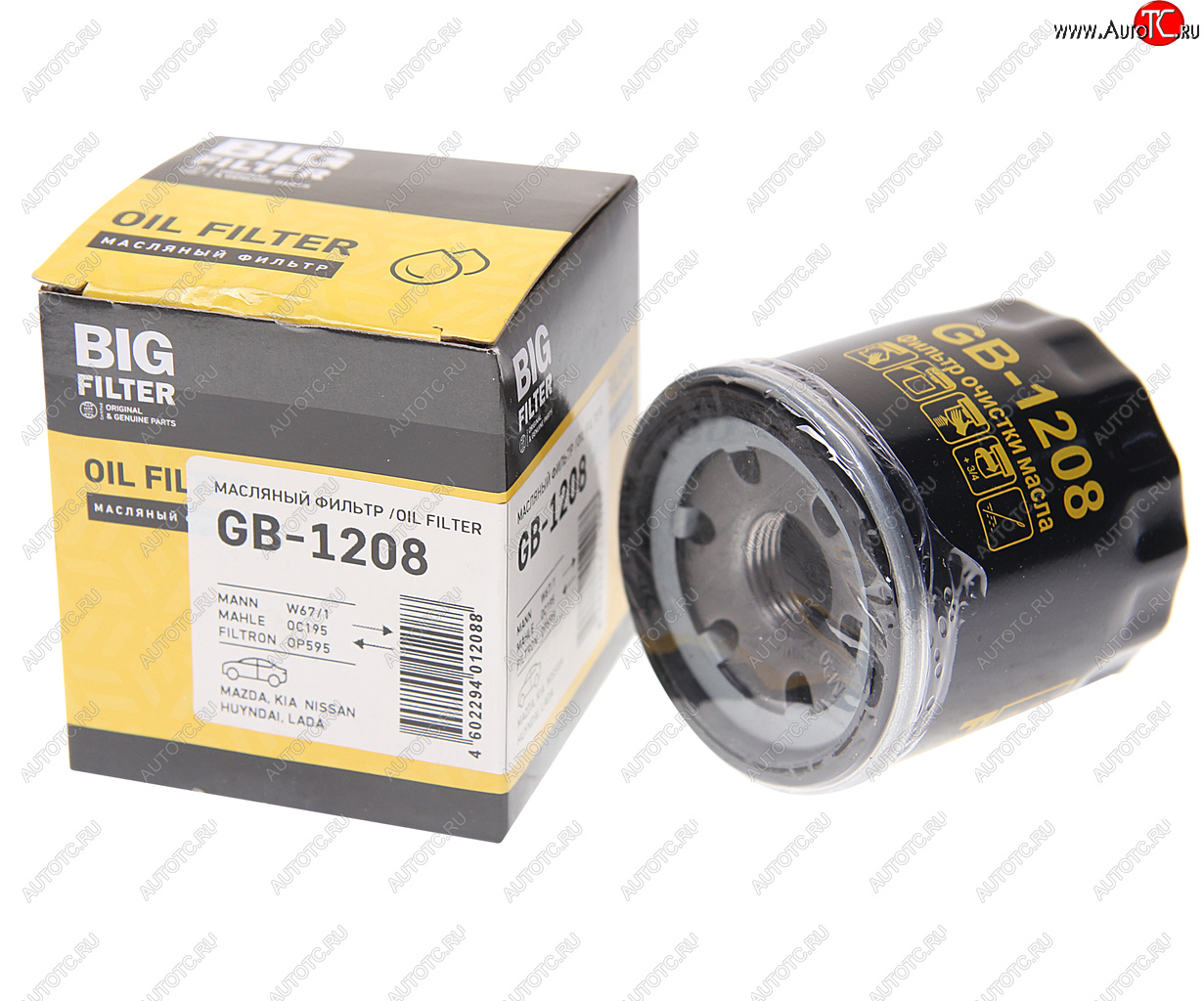 291 р. Фильтр масляный NISSAN SUBARU RENAULT HYUNDAI KIA BIG FILTER BIG FILTER gb-1208  с доставкой в г. Воронеж
