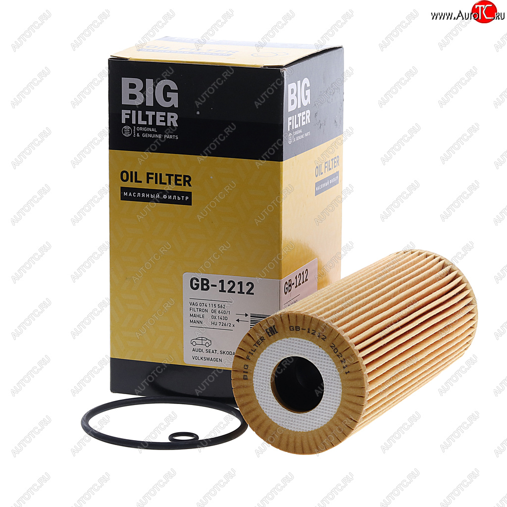469 р. Фильтр масляный VW Crafter (06-) (2.5 TDI) AUDI A3,A4,A6 (1.9 TDI) SKODA Octavia BIG FILTER BIG FILTER gb-1212  с доставкой в г. Воронеж
