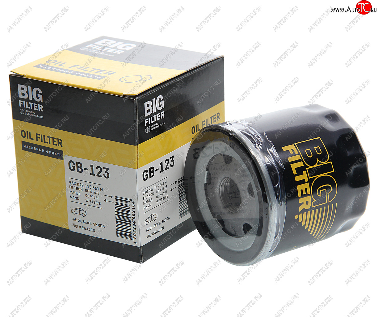 399 р. Фильтр масляный VW Golf (12-),Polo (12-) AUDI A3 (12-) SEAT Leon SKODA Octavia BIG FILTER BIG FILTER gb-123  с доставкой в г. Воронеж