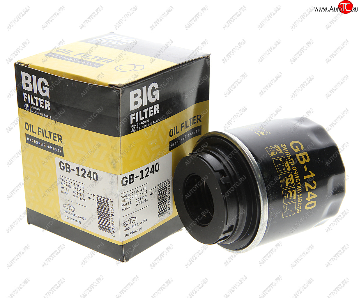 799 р. Фильтр масляный VW AUDI SEAT SKODA (1.21.4 TSITFSIFSI 1.6) BIG FILTER BIG FILTER gb-1240  с доставкой в г. Воронеж