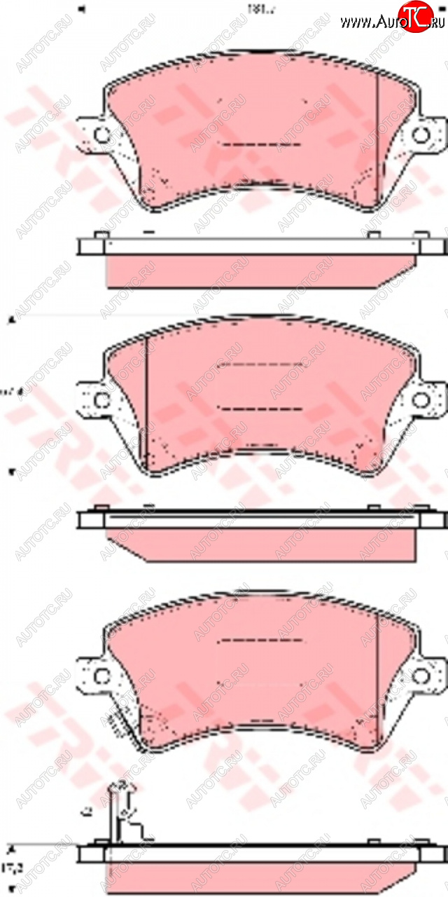 3 269 р. Колодки тормозные передние (4шт.) TRW Toyota Corolla E120 универсал дорестайлинг (2000-2004)  с доставкой в г. Воронеж