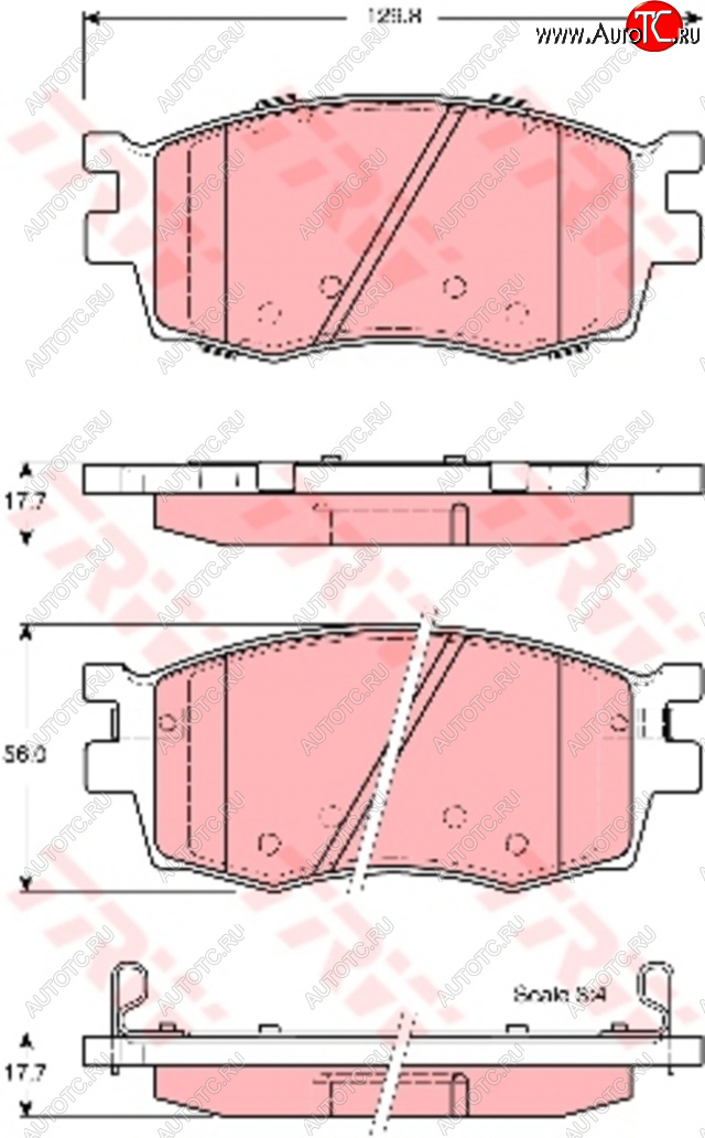 3 899 р. Колодки тормозные передние (4шт.) TRW KIA Rio 2 JB дорестайлинг седан (2005-2009)  с доставкой в г. Воронеж