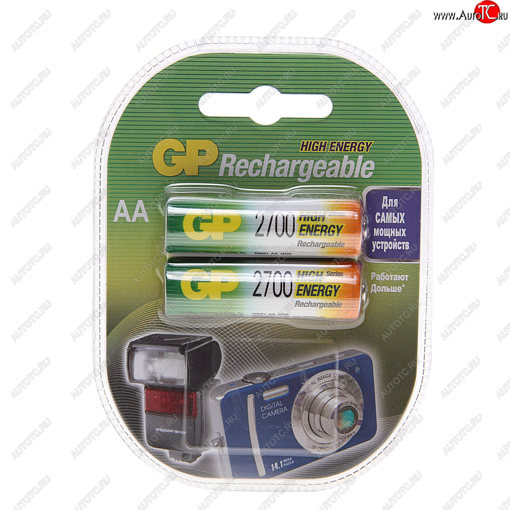 1 599 р. Батарейка AA HR6 1.2V аккумулятор Ni-MH 2700mAh блистер (2шт.) GP GP gp-270aahc  с доставкой в г. Воронеж