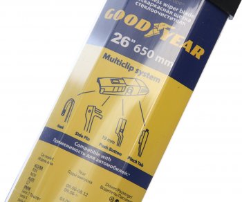 859 р. Щетка стеклоочистителя 650мм бескаркасная Multiclip Frameless GOODYEAR GOODYEAR gy000426  с доставкой в г. Воронеж. Увеличить фотографию 3
