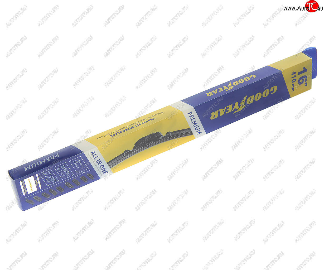 1 059 р. Щетка стеклоочистителя 410мм бескаркасная (8 адаптеров) Premium GOODYEAR GOODYEAR gy000436  с доставкой в г. Воронеж