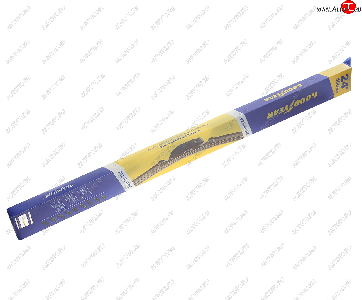1 039 р. Щетка стеклоочистителя 600мм бескаркасная (8 адаптеров) Premium GOODYEAR GOODYEAR gy000444  с доставкой в г. Воронеж