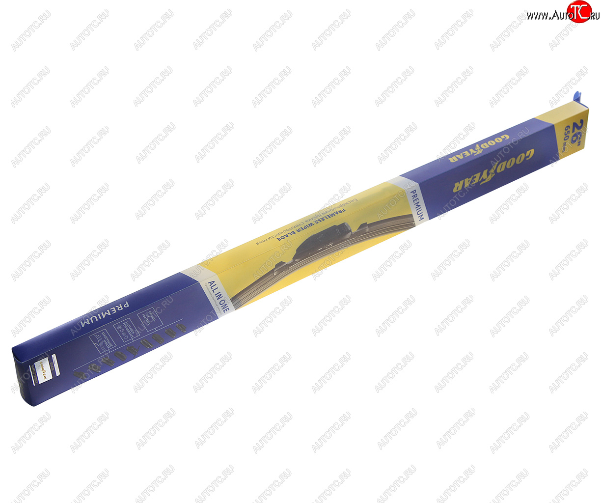 1 039 р. Щетка стеклоочистителя 650мм бескаркасная (8 адаптеров) Premium GOODYEAR GOODYEAR gy000446  с доставкой в г. Воронеж